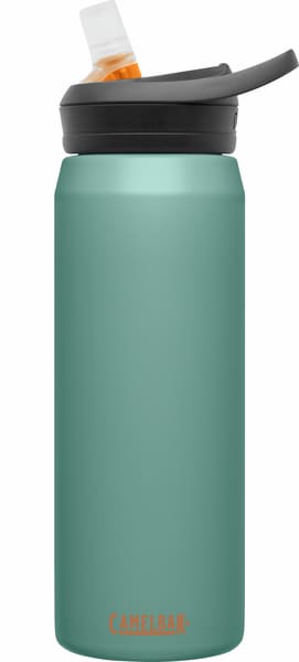 Grønn drikkeflaske i stål med sugerør